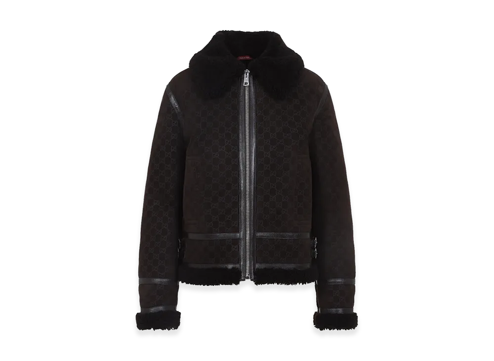 GUCCI Women's Guggi GG Shearling Jacket "Brown"