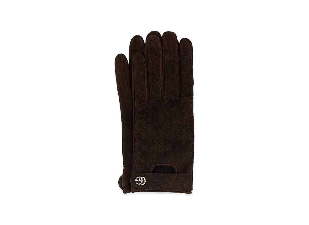 GUCCI Women's Suede Gloves "Beige"