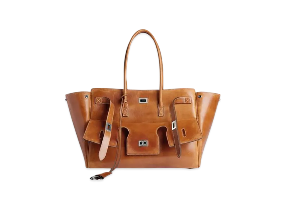 BALENCIAGA Bel Air Carryall Bag Medium "Tan Cowboy"