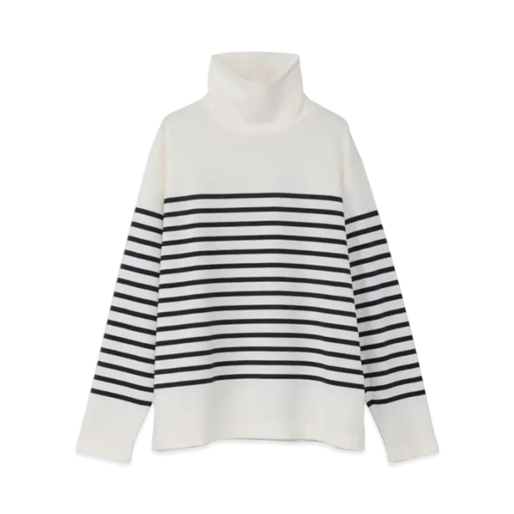 HELLY HANSEN R.M.C. Long Sleeve Striped Turtleneck Knit Sew "White"