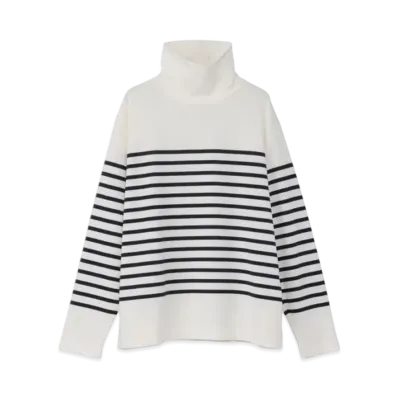HELLY HANSEN R.M.C. Long Sleeve Striped Turtleneck Knit Sew "White"