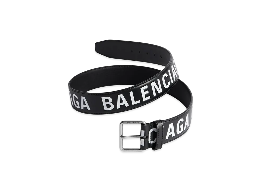 BALENCIAGA Printed Letter Belt "Black/White"