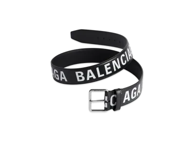 BALENCIAGA Printed Letter Belt "Black/White"