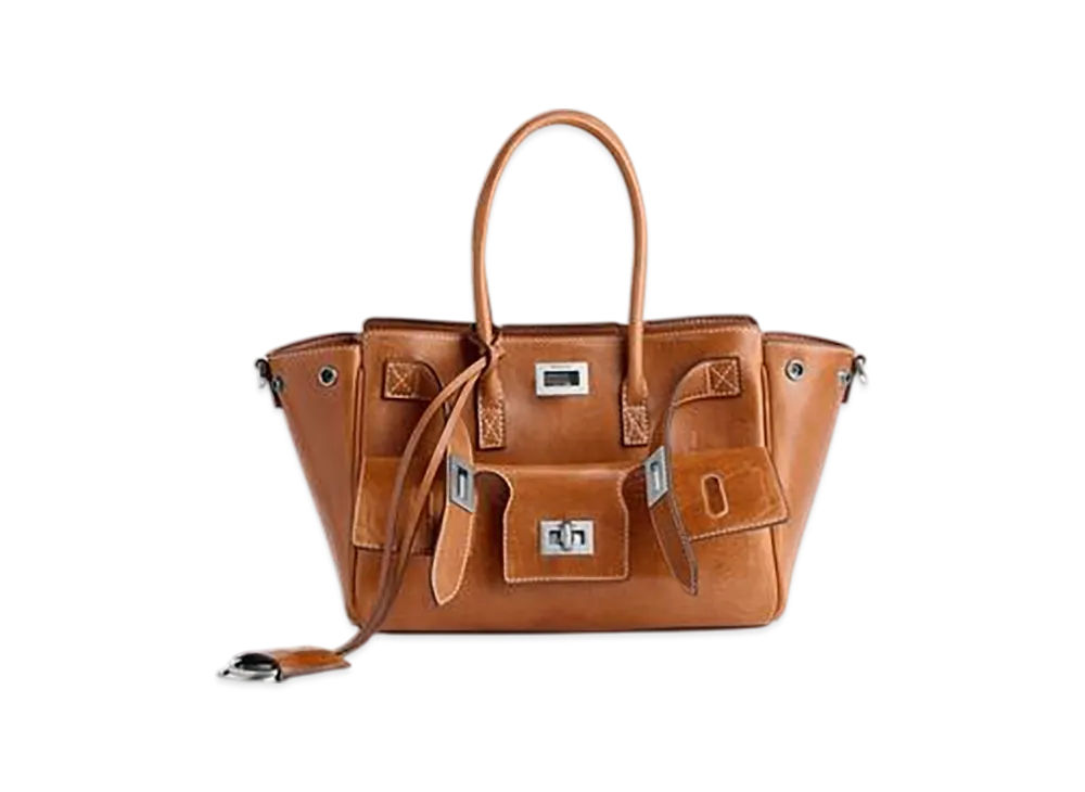 BALENCIAGA Bel Air Carryall Bag Mini "Tan Cowboy"