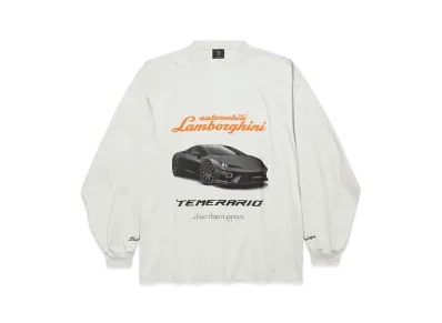BALENCIAGA Automobili Lamborghini Long Sleeve Oversized T-Shirt "White"