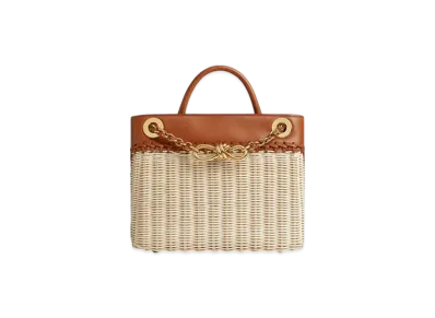 Bottega Veneta Small Andiamo Chain "Natural/Light Wood"