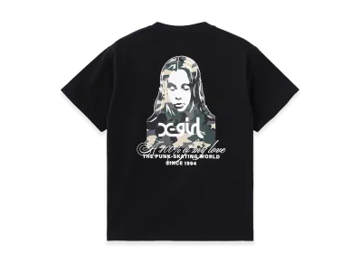 X-Girl Hibiscus Camouflage Face S/S Tee "Black"