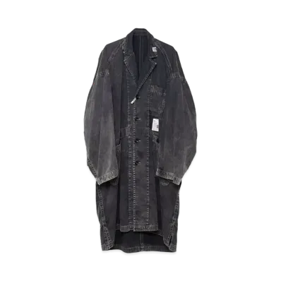 Maison MIHARA YASUHIRO Cotton Satin Shop Coat "Black"