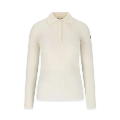 MONCLER Women's Logo Ribbed Top "White"