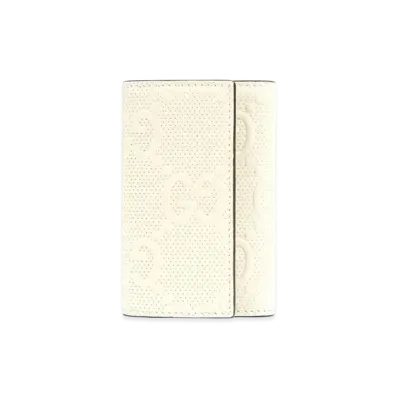 GUCCI GG Embossed Key Case "White"