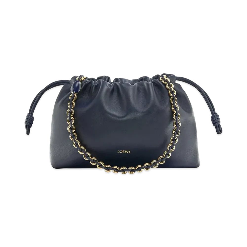 LOEWE Medium Flamenco Purse in Mellow Nappa Lambskin "Dark Ink"
