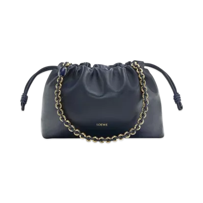 LOEWE Medium Flamenco Purse in Mellow Nappa Lambskin "Dark Ink"
