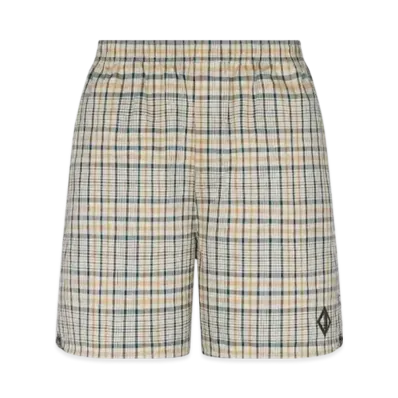 Dior Men's Shorts Tartan Cotton Blend "Beige"