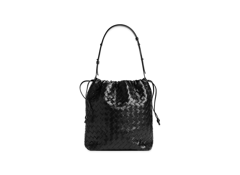 Bottega Veneta Intrecciato Biblioteca Bucket "Black"