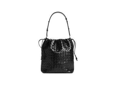 Bottega Veneta Intrecciato Biblioteca Bucket "Black"