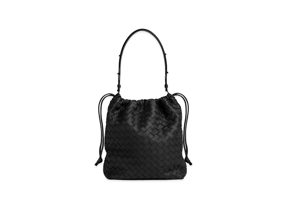 Bottega Veneta Biblioteca Drawstring Bucket "Black"