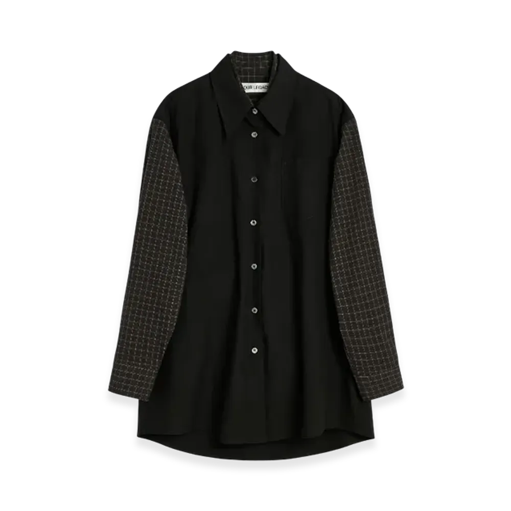 OUR LEGACY Girdle Shirt "Black Liquid Poplin"