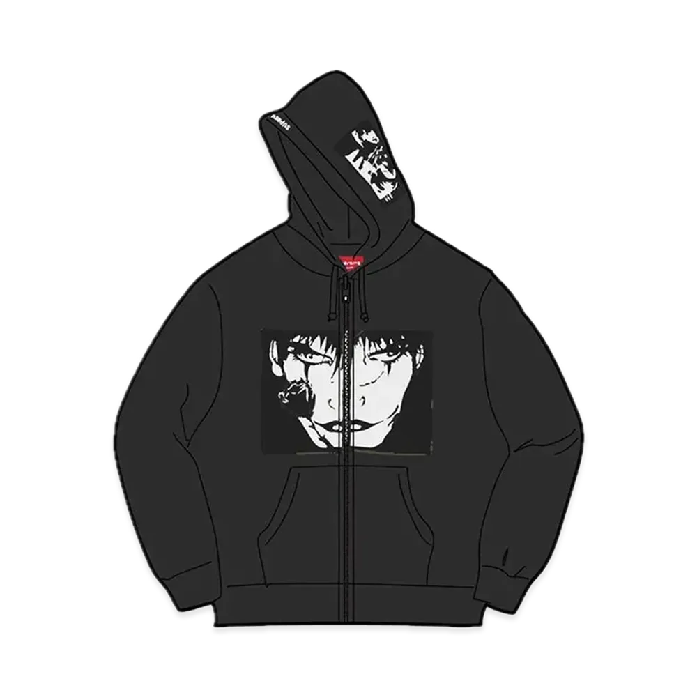 Supreme The Crow Zip Up Hooded Sweatshirt "Black"