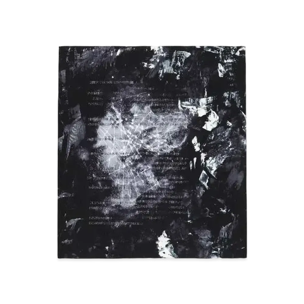 Yohji Yamamoto S Net Print Scarf "Black"