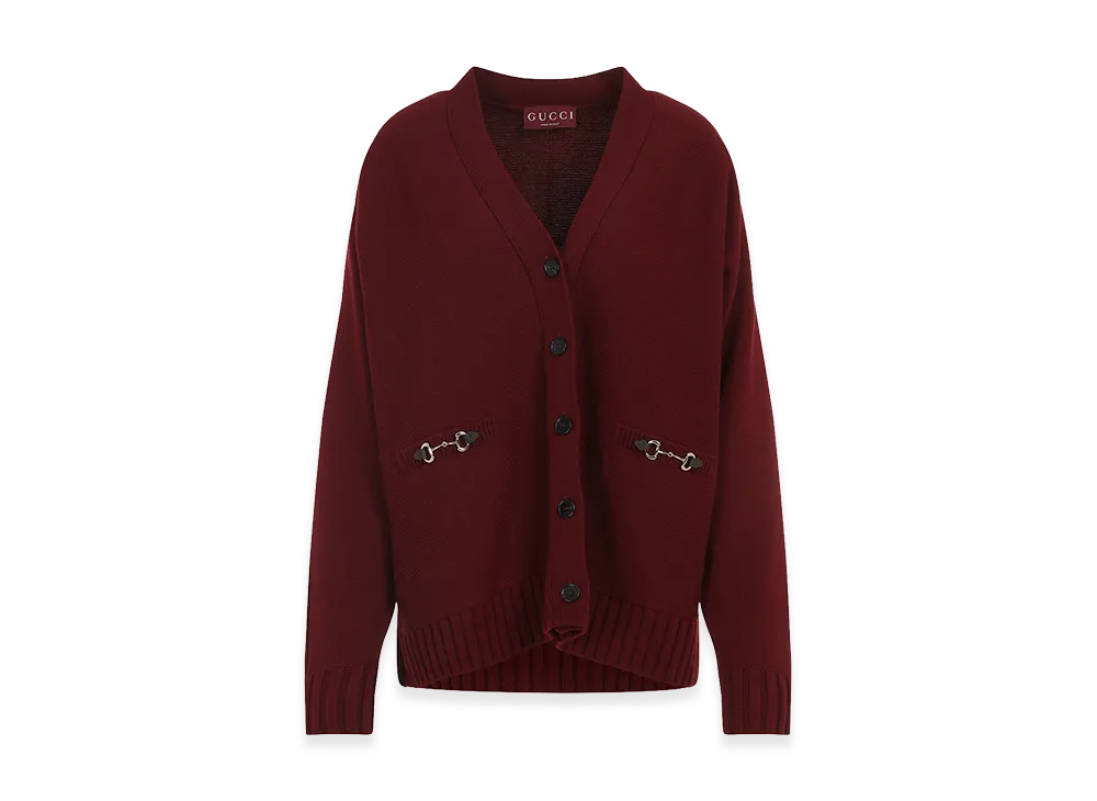 GUCCI Women's 'Morsetto' Cardigan "Burgundy"