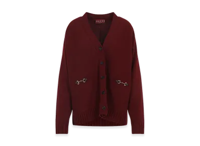 GUCCI Women's 'Morsetto' Cardigan "Burgundy"