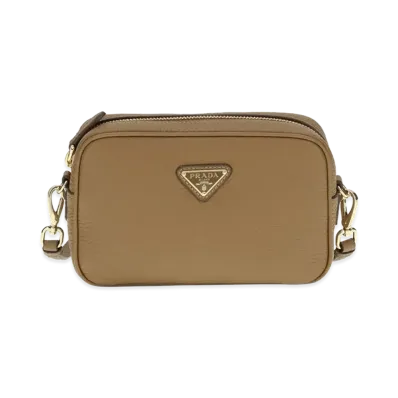 PRADA Women's Hammeleather Crossbody Bag "Caramel"