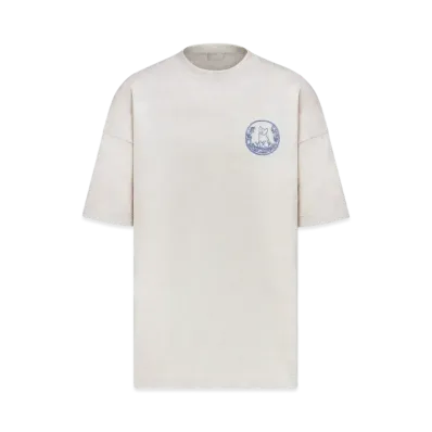 Dior Men's Dior and Hylton Nel Knit T-ShirtOversized Fit Cotton and Silk Jersey "Beige"