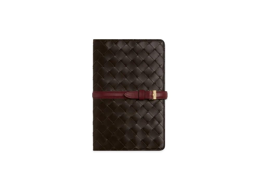 Bottega Veneta Intrecciato Notebook Cover "Fondente/Bordeaux"