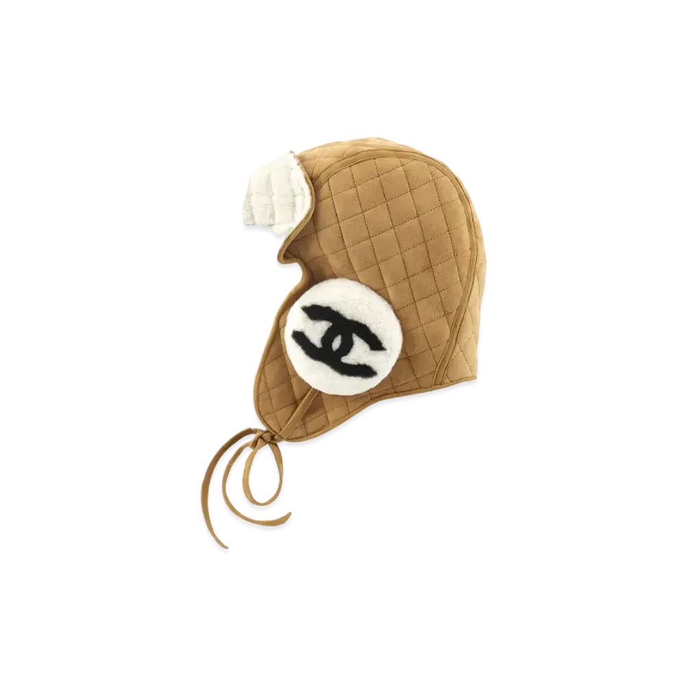 CHANEL Hat Lambskin & Shearling Lambskin "Beige/Black"