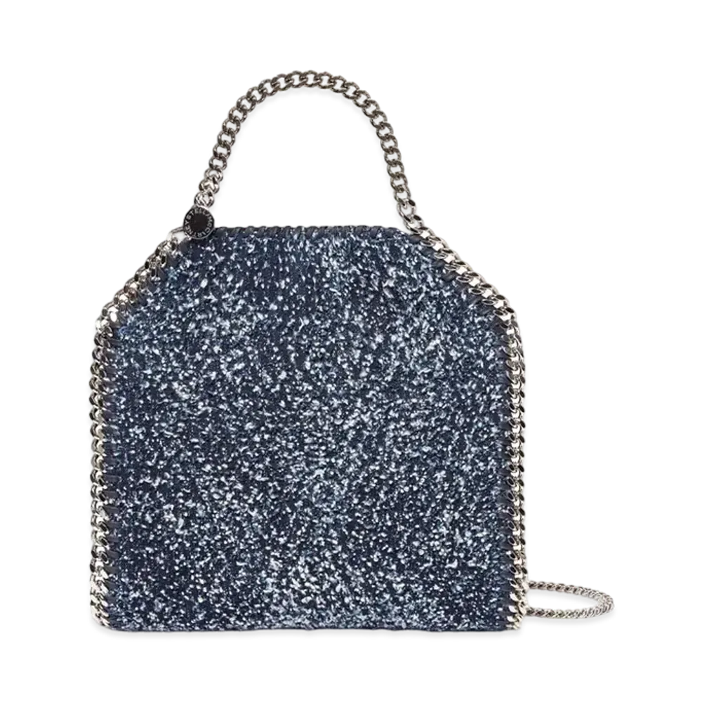 STELLA McCARTNEY Falabella Mini Boucle Tote Bag "Speckled Blue"
