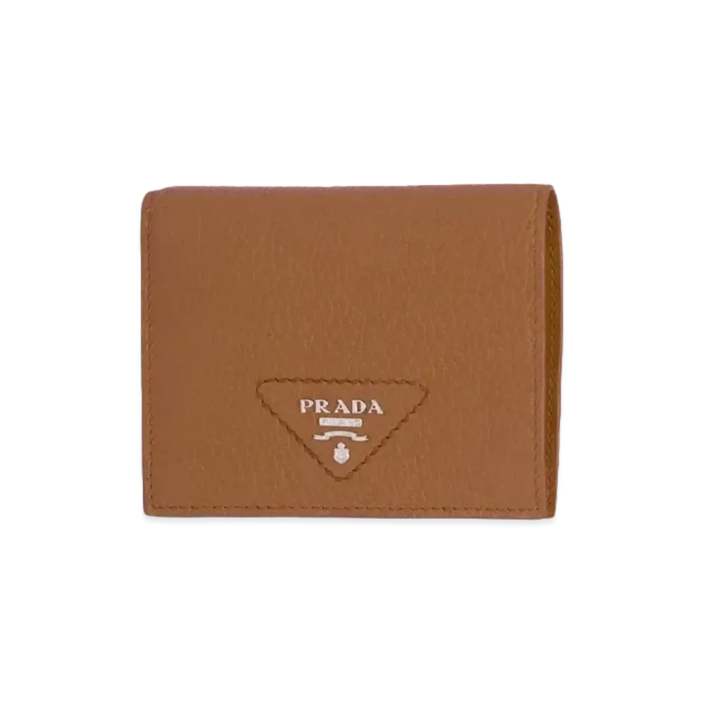 PRADA Vitello Dino Leather Wallet "Caramel"