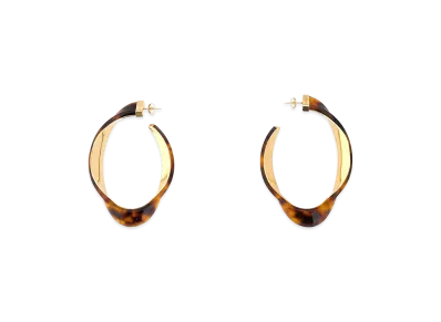 Saint Laurent Women's Printed Acetate And Metal Earrings "AnimalPrint"