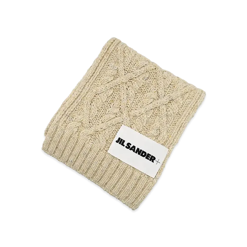Jil Sander Logo Label Scarf "Milk"