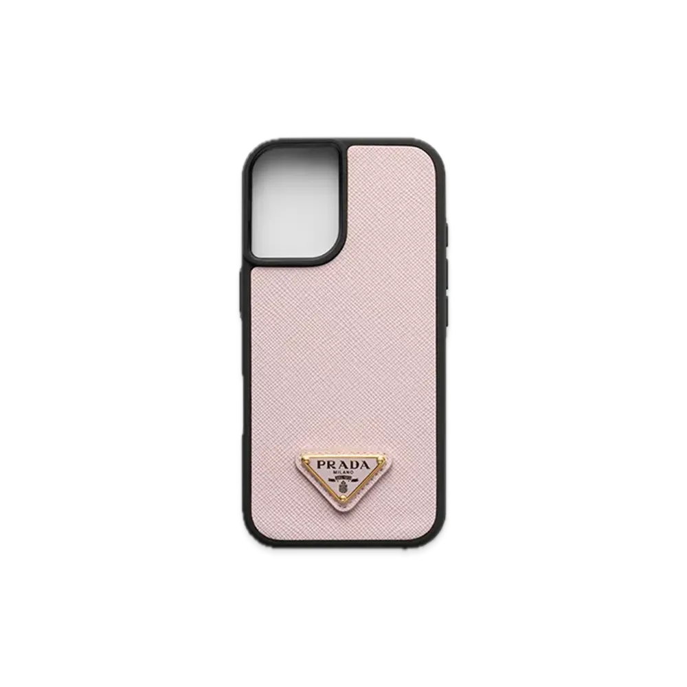 PRADA Saffiano Leather Case for iPhone 16 "Pink"