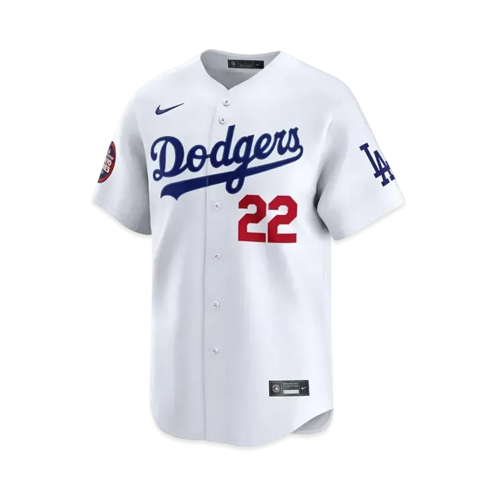 MLB Nike Dodgers Clayton Kershaw Uniform Limited Jersey Home MLB Tokyo Series Opening Game Sleeve Patch Included "White"