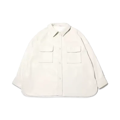 atmos pink Faux Leather CPO Shirt "White"
