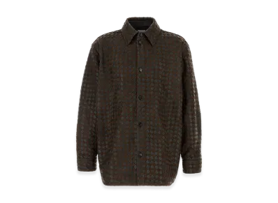 Bottega Veneta Two-Tone Leather And Suede Intrecciato Shirt "Multicolor"
