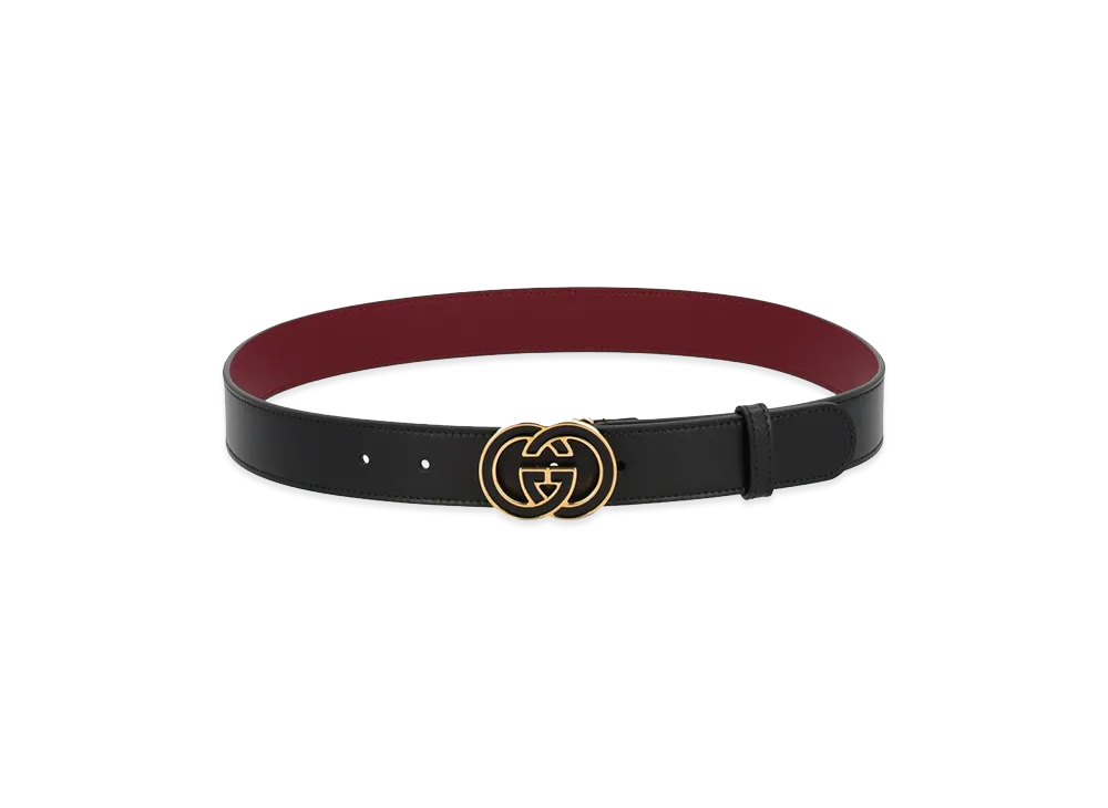 GUCCI Women's GG Cross Buckle Belt "Black"