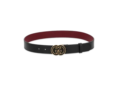 GUCCI Women's GG Cross Buckle Belt "Black"