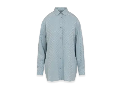 GUCCI Women's GG Silk Shirt "Blue"