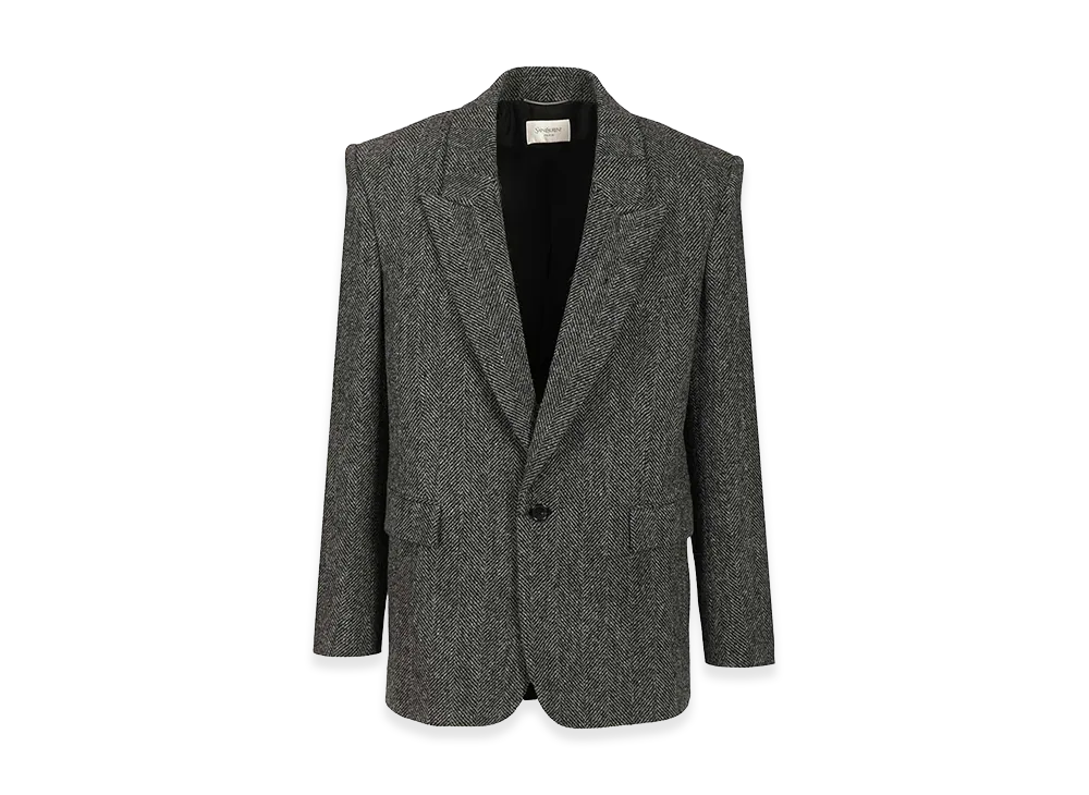 Saint Laurent Look 4 - Veste Un Bouton Col "Black"