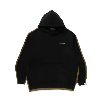 A BATHING APE 1St Camo Blocking Raw Edge Relaxed Fit Pullover Hoodie "Black"