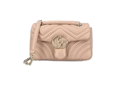 GUCCI Women's Nappa Leather Small GG Marmont Shoulder Bag "Pink"