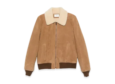 Saint Laurent Leather Outerwear "Brown"