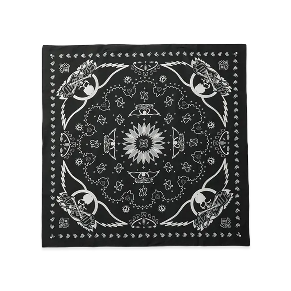 MASTERMIND WORLD x AEROSMITH Wing And Skull Logo Bandana "Black"