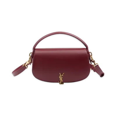 Saint Laurent Women's Borsa Voltaire in Pelle Box "Carmine"