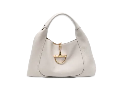 GUCCI Women's Leather Large Gucci Softbit Shoulder Bag "Grey"