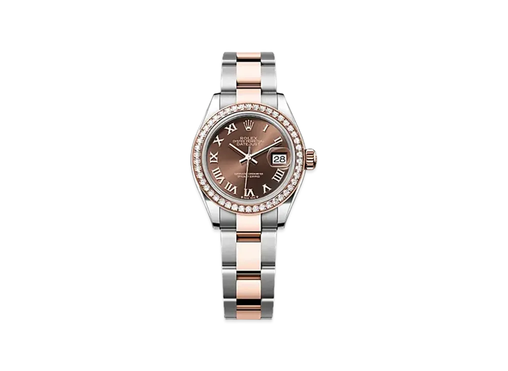 ROLEX Lady-Datejust 28mm Oystersteel & Everose Gold Diamond 279381RBR "Chocolate"