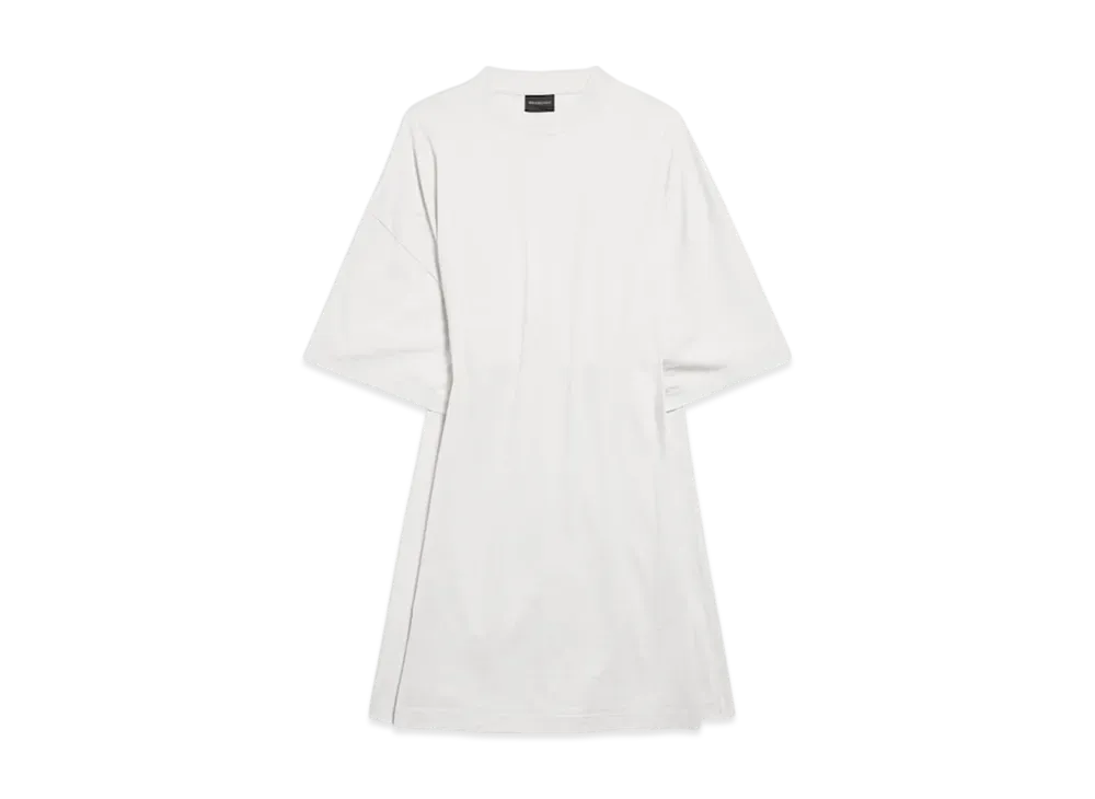 BALENCIAGA Women's Semi Fitted Dress "Dirty Effect White"