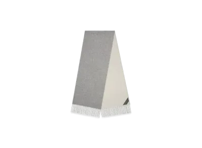 Bottega Veneta Bicolor Cashmere Scarf "White Grey"